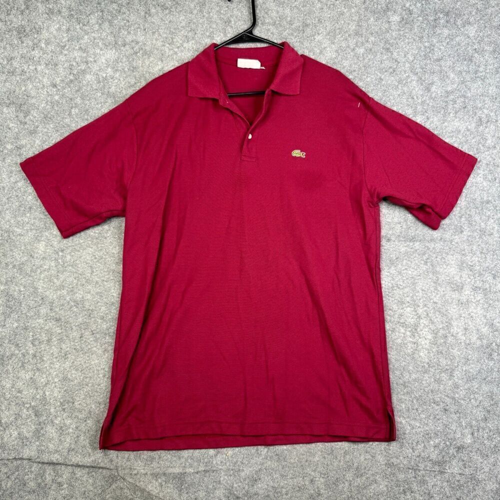 Vintage Chemise Lacoste Polo Shirt Mens Size XXL Short Sleeve Maroon Red France